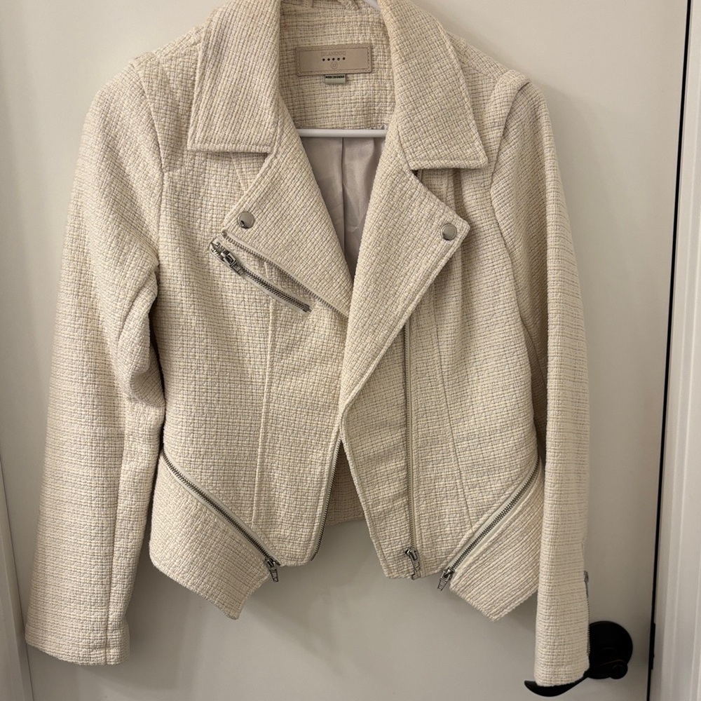 Blank NYC Cream Textured Blazer